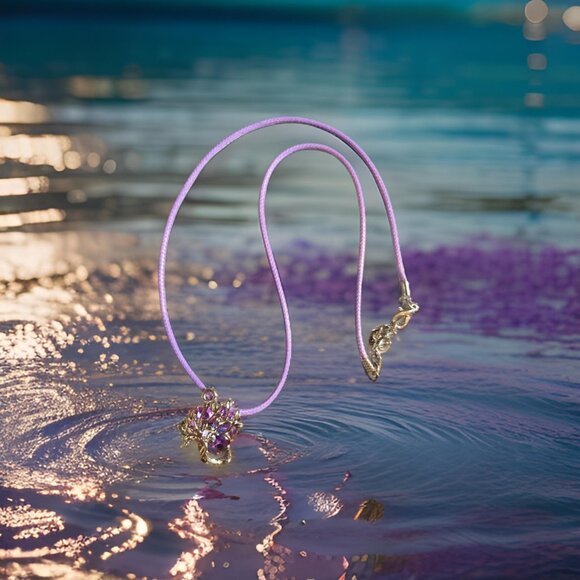 Purple Rhinestone Tree Necklace - Picture 1 of 1